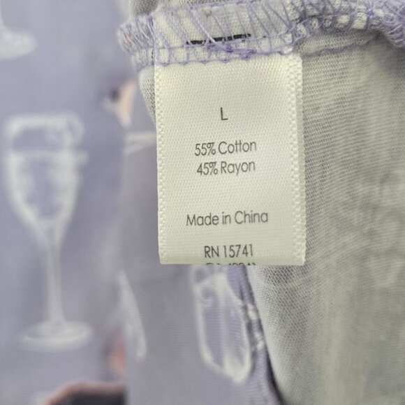 PJ SALVAGE champagne glasses collar top pajamas Sz L - Picture 8 of 8